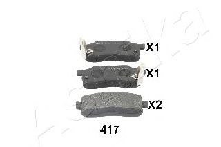 Комплект тормозных колодок, дисковый тормоз ASHIKA 50-04-417