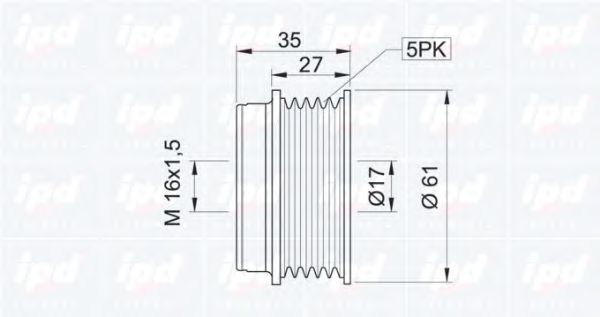 Механизм свободного хода генератора IPD 120012