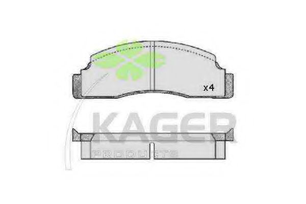 Комплект тормозных колодок, дисковый тормоз KAGER 20422