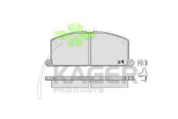 Комплект тормозных колодок, дисковый тормоз KAGER 35-0092