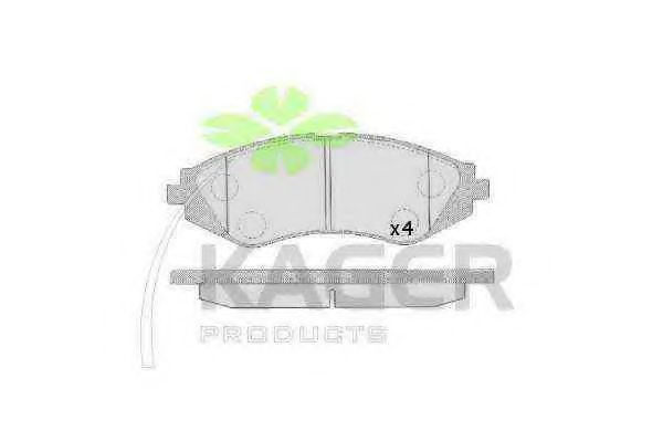 Комплект тормозных колодок, дисковый тормоз KAGER 35-0147