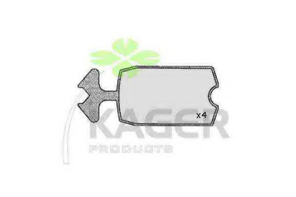 Комплект тормозных колодок, дисковый тормоз KAGER 35-0365