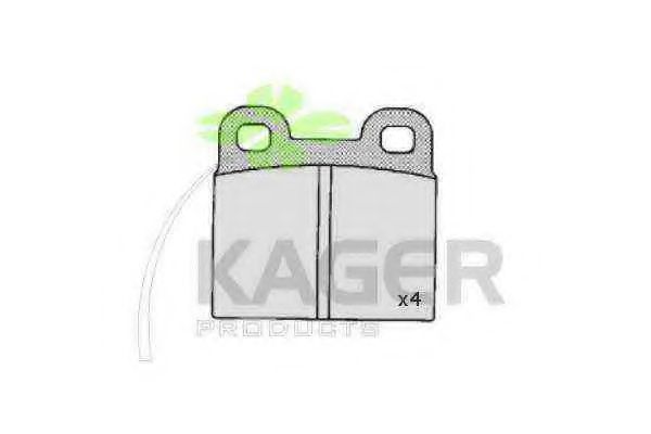 Комплект тормозных колодок, дисковый тормоз KAGER 20010