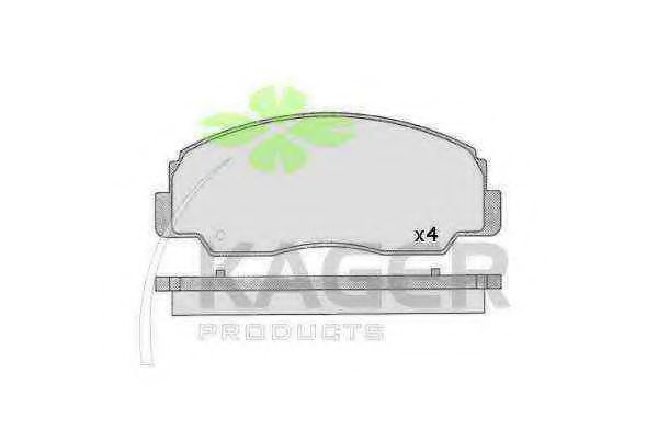 Комплект тормозных колодок, дисковый тормоз KAGER 21712