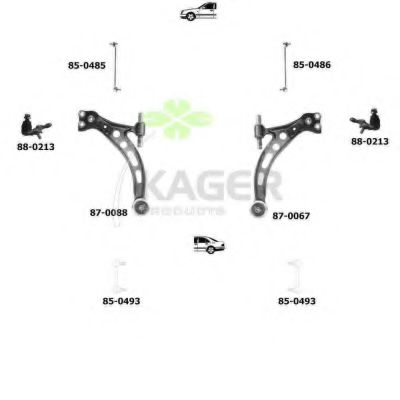 Подвеска колеса KAGER 801284