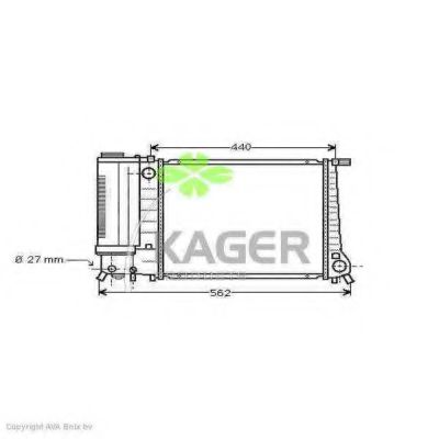 Радиатор, охлаждение двигателя KAGER 31-0107