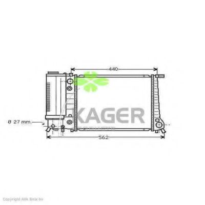 Радиатор, охлаждение двигателя KAGER 31-0108