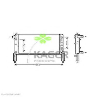 Радиатор, охлаждение двигателя KAGER 31-0445