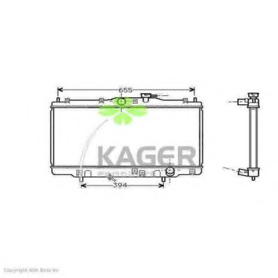 Радиатор, охлаждение двигателя KAGER 31-0488
