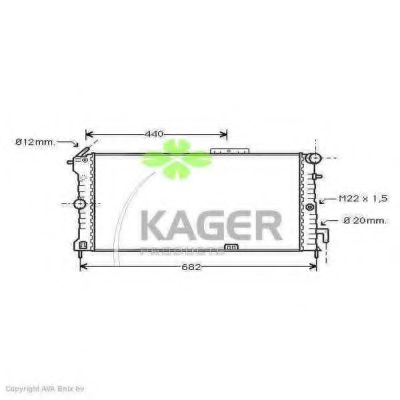 Радиатор, охлаждение двигателя KAGER 31-0771