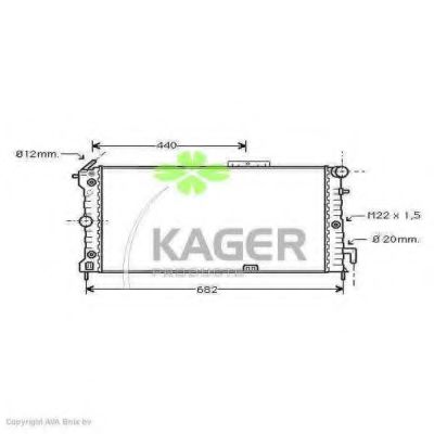 Радиатор, охлаждение двигателя KAGER 31-0772
