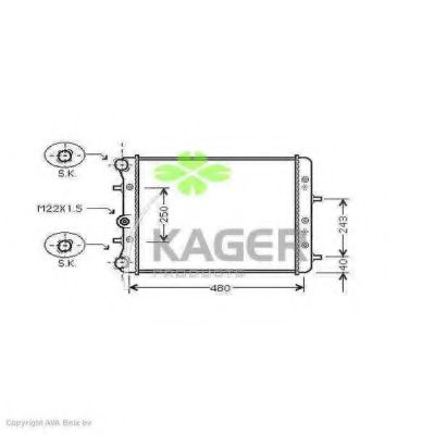 Радиатор, охлаждение двигателя KAGER 31-0995