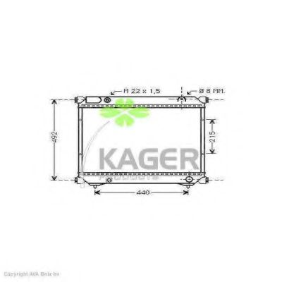 Радиатор, охлаждение двигателя KAGER 31-1058