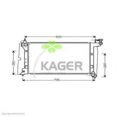 Радиатор, охлаждение двигателя KAGER 31-1129