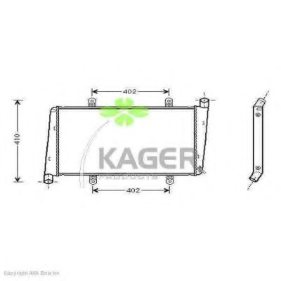 Радиатор, охлаждение двигателя KAGER 31-1145