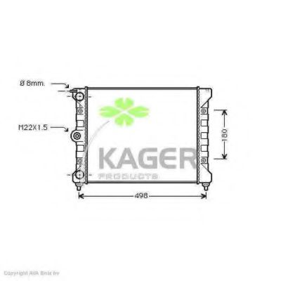 Радиатор, охлаждение двигателя KAGER 31-1174