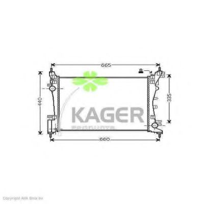 Радиатор, охлаждение двигателя KAGER 31-2351