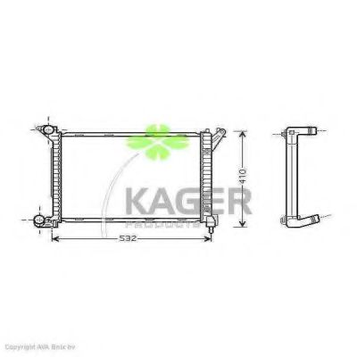 Радиатор, охлаждение двигателя KAGER 31-2712