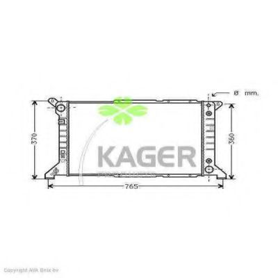 Радиатор, охлаждение двигателя KAGER 31-3411