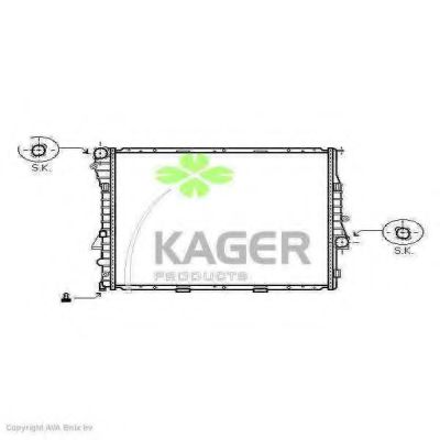 Радиатор, охлаждение двигателя KAGER 31-3587