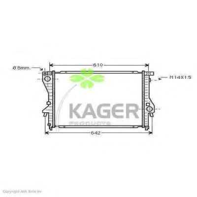 Радиатор, охлаждение двигателя KAGER 31-3632