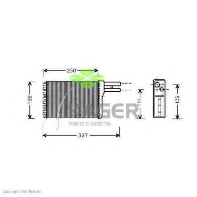 Теплообменник, отопление салона KAGER 32-0381