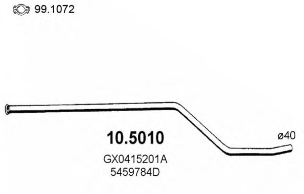 Труба выхлопного газа ASSO 10.5010