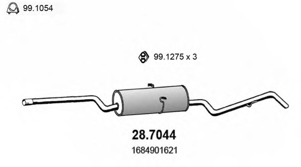 Глушитель выхлопных газов конечный ASSO 287044