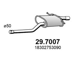 Глушитель выхлопных газов конечный ASSO 29.7007