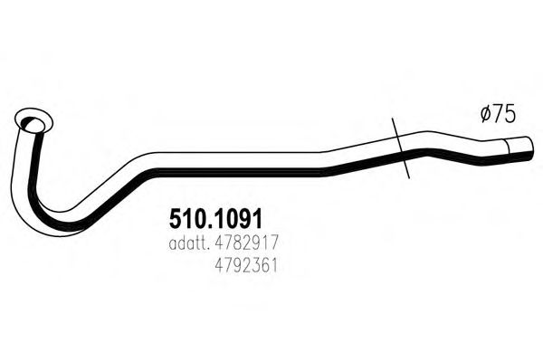 Труба выхлопного газа ASSO 510.1091