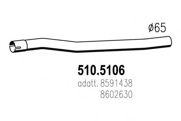 Труба выхлопного газа ASSO 510.5106