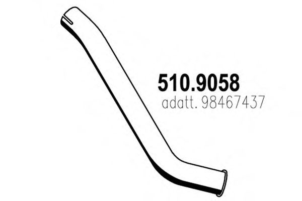 Труба выхлопного газа ASSO 510.9058
