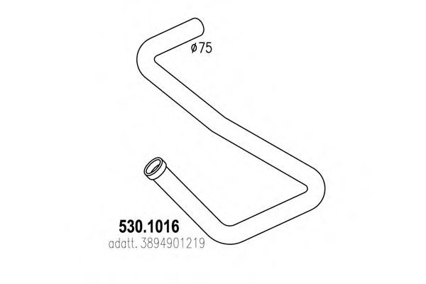 Труба выхлопного газа ASSO 530.1016