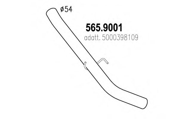 Труба выхлопного газа ASSO 565.9001