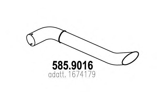 Труба выхлопного газа ASSO 585.9016