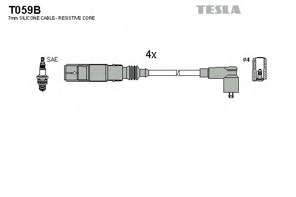 Комплект проводов зажигания TESLA T059B