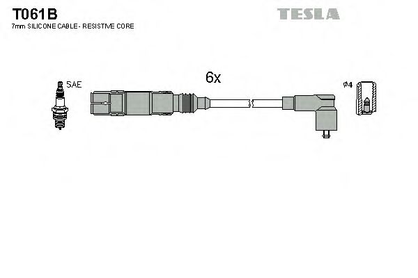Комплект проводов зажигания TESLA T061B