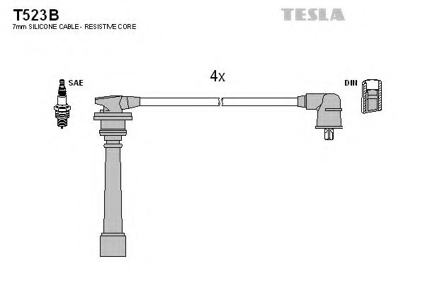 Комплект проводов зажигания TESLA T523B