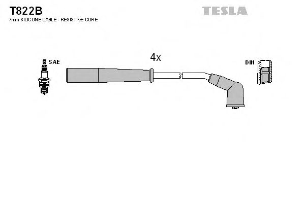 Комплект проводов зажигания TESLA T822B