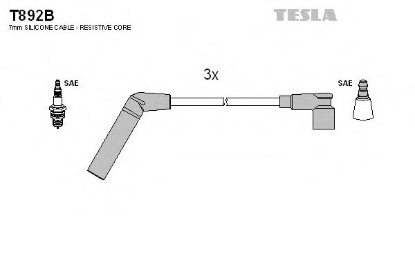 Комплект проводов зажигания TESLA T892B