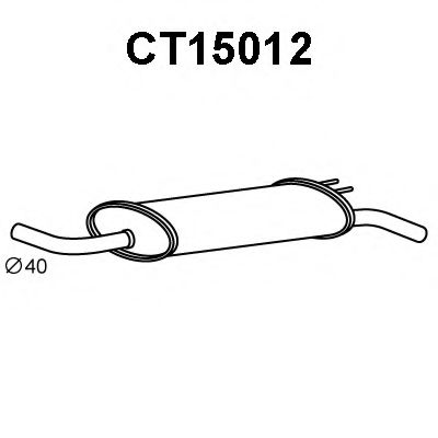 Глушитель выхлопных газов конечный VENEPORTE CT15012
