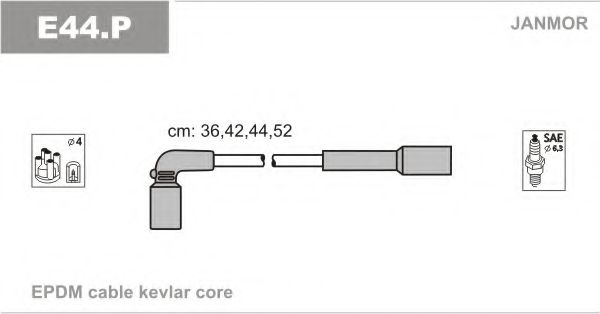 Комплект проводов зажигания JANMOR E44.P