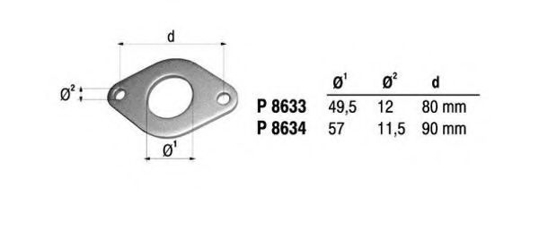 Фланец, труба выхлопного газа FENNO 8633
