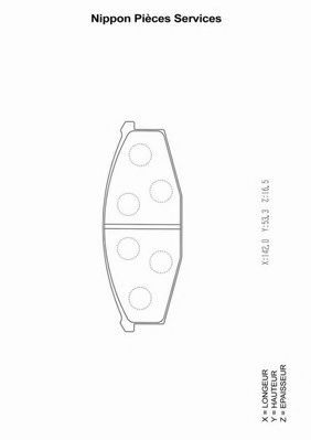 Комплект тормозных колодок, дисковый тормоз NPS 6107479