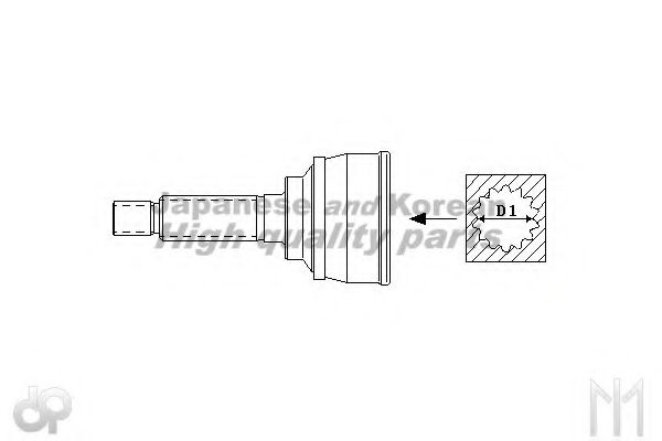 Шарнирный комплект, приводной вал ASHUKI HO-1M0I