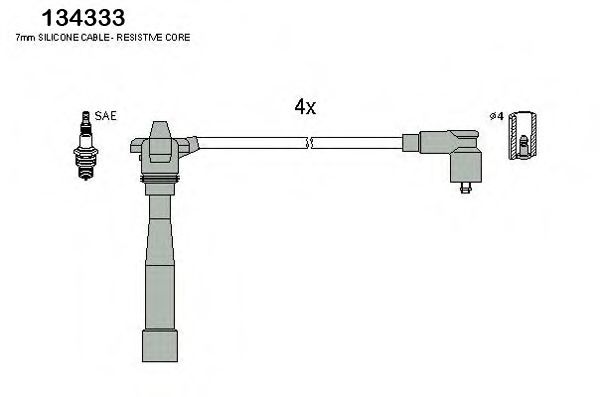 Комплект проводов зажигания HITACHI 134333