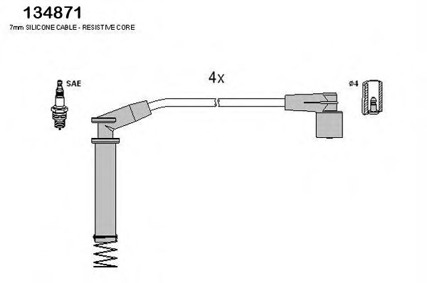 Комплект проводов зажигания HITACHI 134871