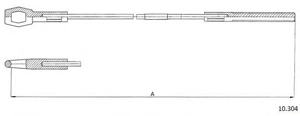 Трос, управление сцеплением CABOR 10304