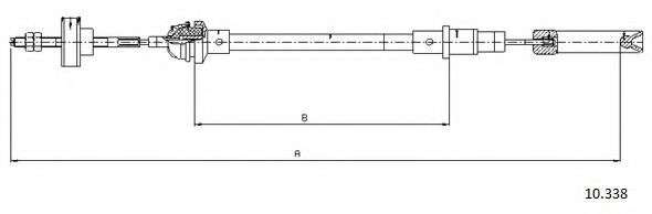 Трос, управление сцеплением CABOR 10.338