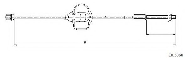 Трос, стояночная тормозная система CABOR 10.5360